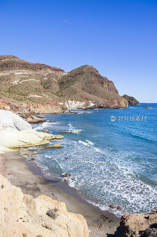 海岸风景在Cabo de Gata-Níjar自然保护区-西班牙